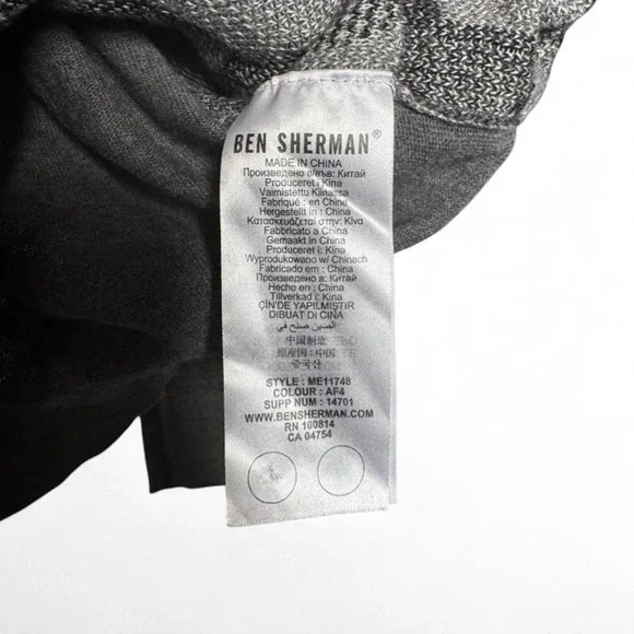 Ben Sherman Grey Geometric Jacquard Knit Sweater - Mens Size Large - Mod Style - Picture 6 of 6